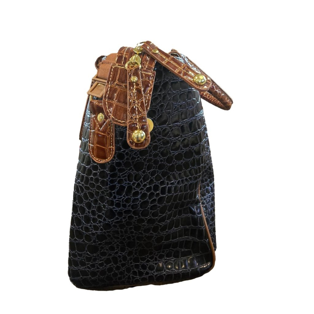 Samantha Brown Navy& Brown Croc-Embossed Dowel Bag - Picture 4 of 11